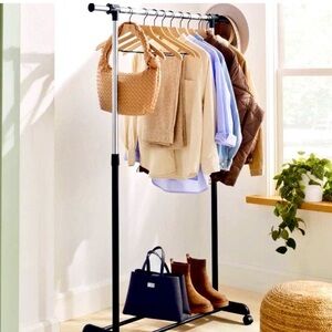 Whitmor™ Adjustable Rod Rolling Garment Rack